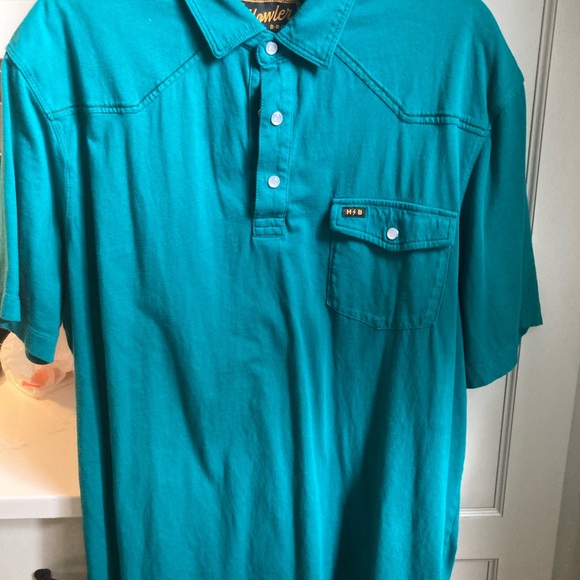 Howler Brothers Teal Ranchero Polo - Picture 1 of 4